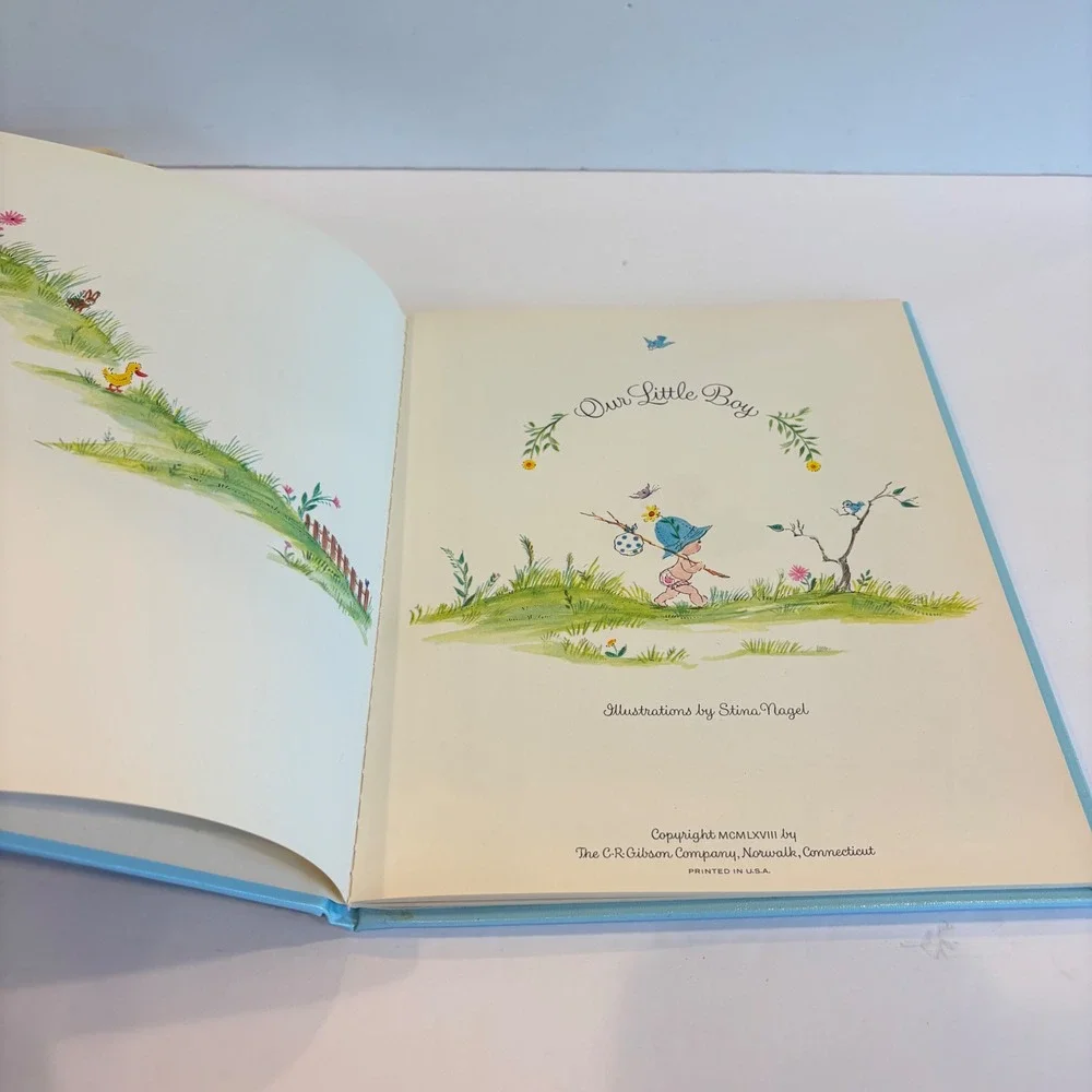 Vintage Our Little Boy Baby Book Stina Nagel Illustrations Blue New 1960s